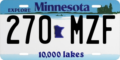 MN license plate 270MZF