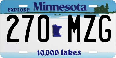 MN license plate 270MZG