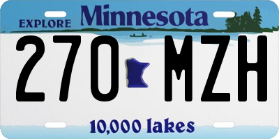 MN license plate 270MZH