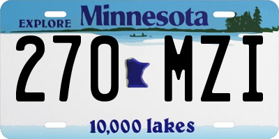 MN license plate 270MZI