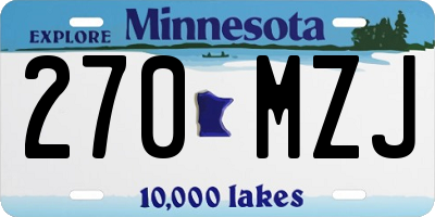 MN license plate 270MZJ