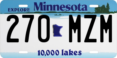 MN license plate 270MZM
