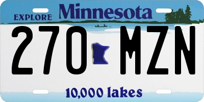MN license plate 270MZN