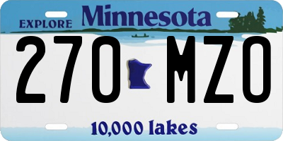 MN license plate 270MZO