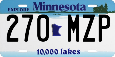 MN license plate 270MZP
