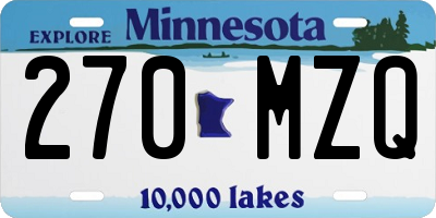 MN license plate 270MZQ