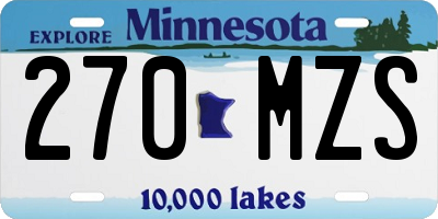 MN license plate 270MZS