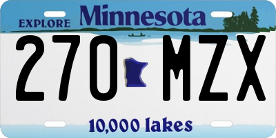 MN license plate 270MZX