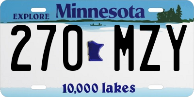 MN license plate 270MZY