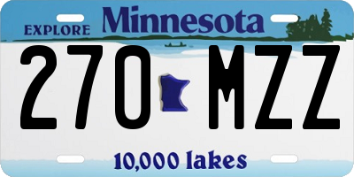 MN license plate 270MZZ