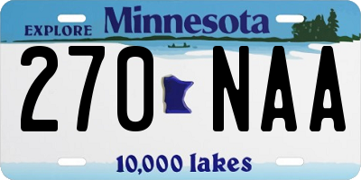 MN license plate 270NAA