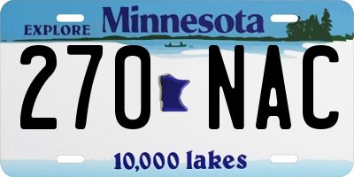MN license plate 270NAC