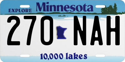MN license plate 270NAH