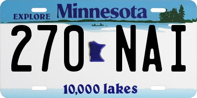 MN license plate 270NAI