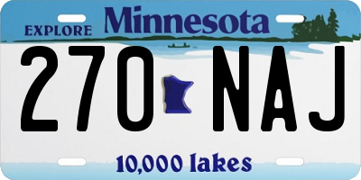 MN license plate 270NAJ