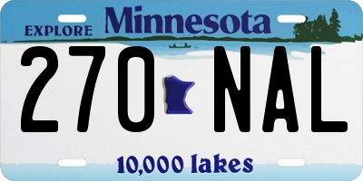 MN license plate 270NAL