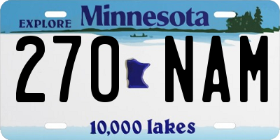 MN license plate 270NAM