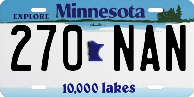 MN license plate 270NAN