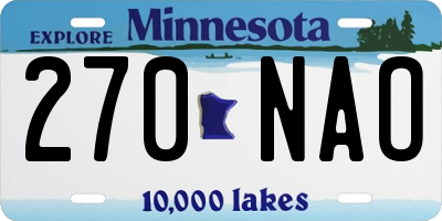 MN license plate 270NAO