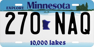 MN license plate 270NAQ