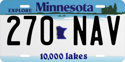 MN license plate 270NAV