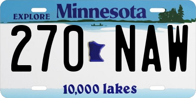 MN license plate 270NAW