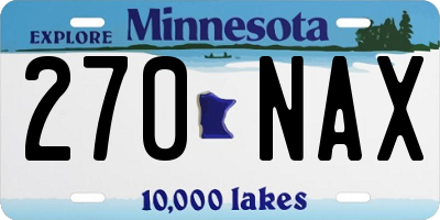MN license plate 270NAX