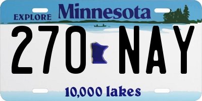 MN license plate 270NAY
