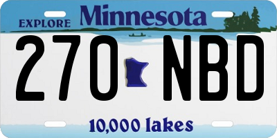 MN license plate 270NBD