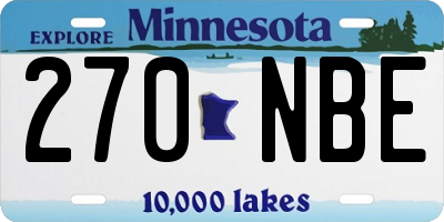 MN license plate 270NBE