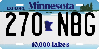 MN license plate 270NBG