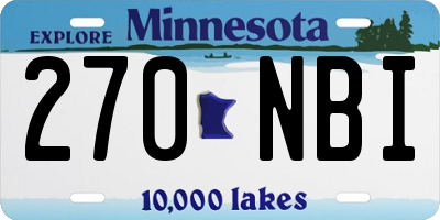 MN license plate 270NBI