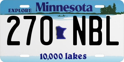 MN license plate 270NBL