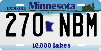 MN license plate 270NBM