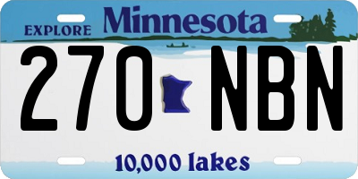 MN license plate 270NBN