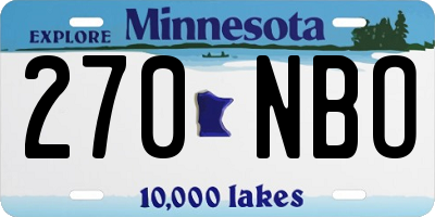 MN license plate 270NBO