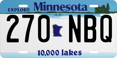 MN license plate 270NBQ