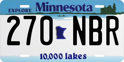 MN license plate 270NBR