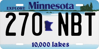 MN license plate 270NBT
