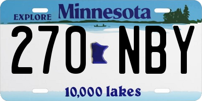 MN license plate 270NBY