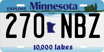 MN license plate 270NBZ