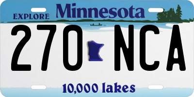 MN license plate 270NCA