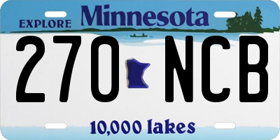 MN license plate 270NCB