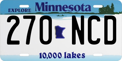 MN license plate 270NCD