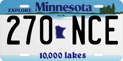 MN license plate 270NCE