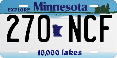 MN license plate 270NCF