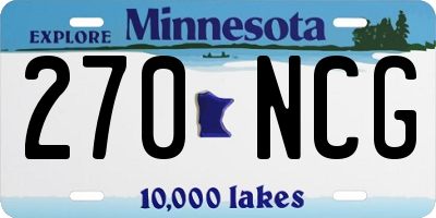 MN license plate 270NCG