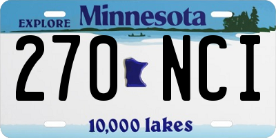 MN license plate 270NCI