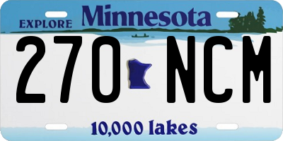 MN license plate 270NCM