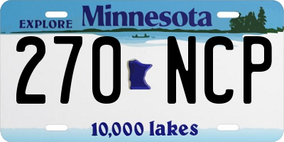 MN license plate 270NCP